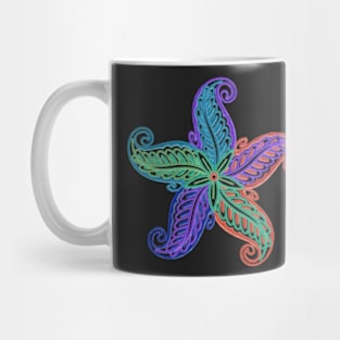 Rainbow color flower star Mug